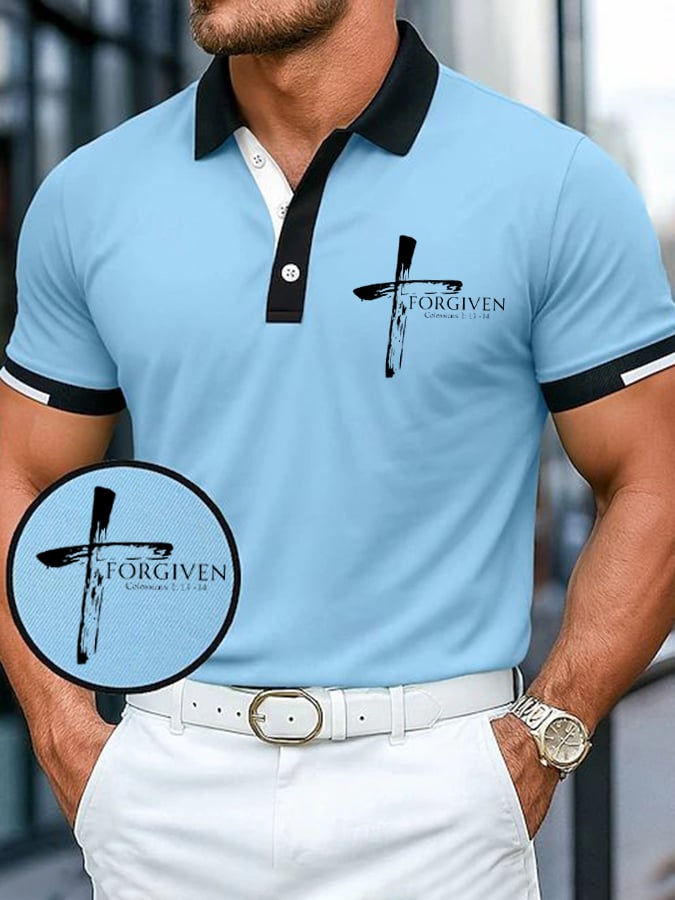 Casual Contrast Color Faith Polo para hombre
