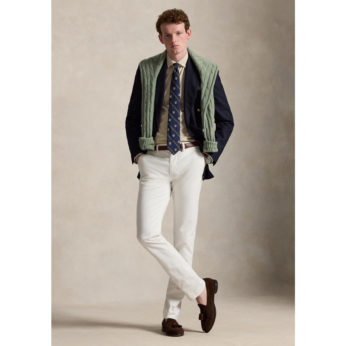 Classic Fit Striped Stretch Oxford Shirt - 4