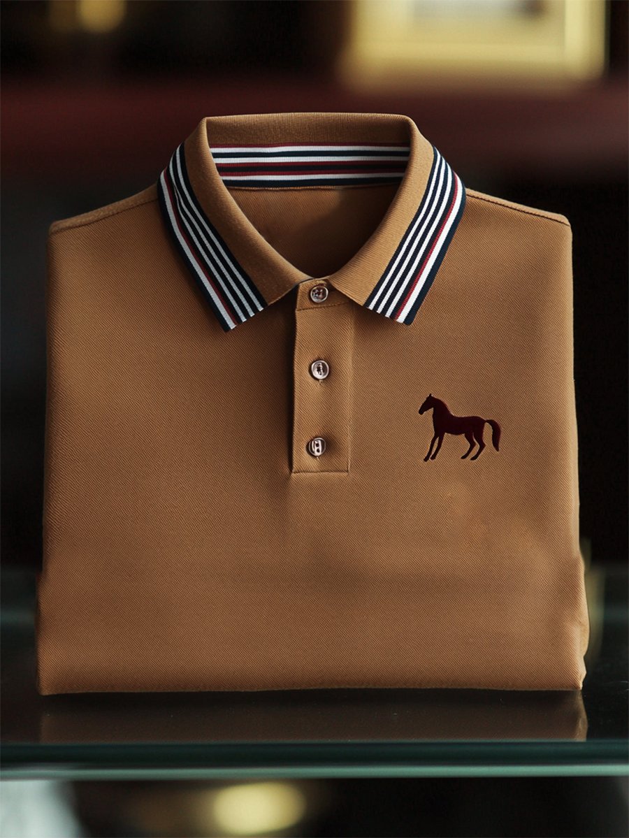 Camisa polo ejecutivo casual Button de manga corta para hombre