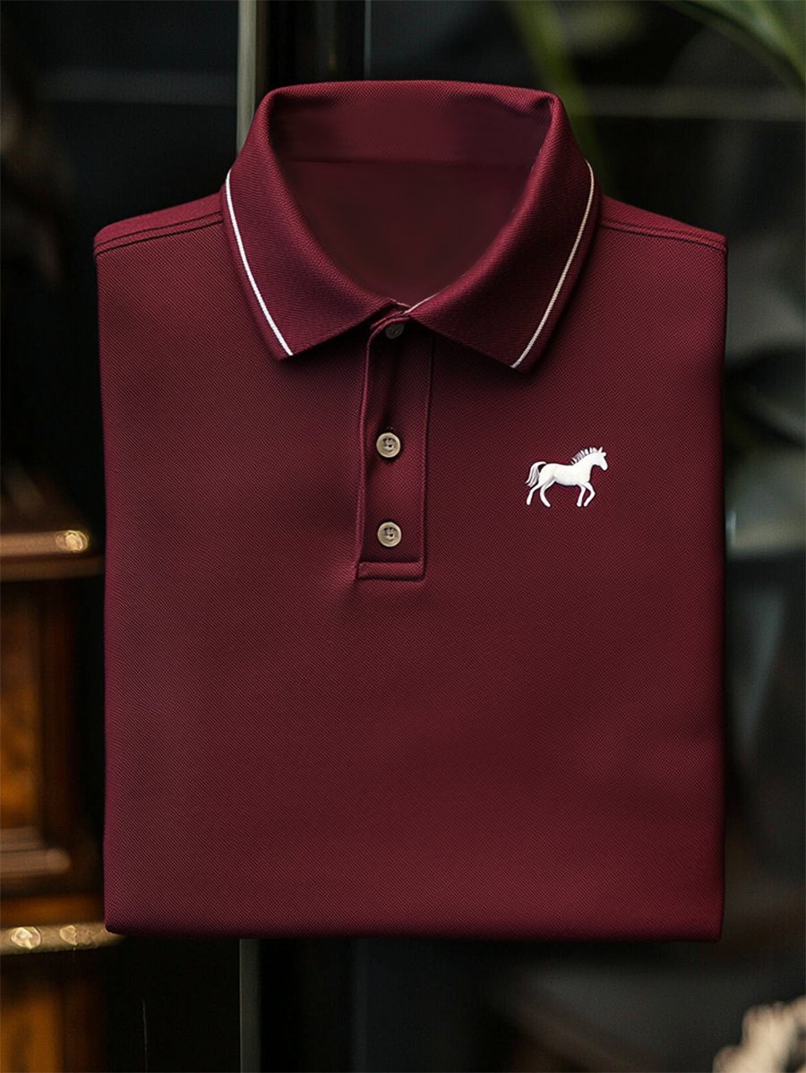 Camisa polo ejecutivo casual Button de manga corta para hombre