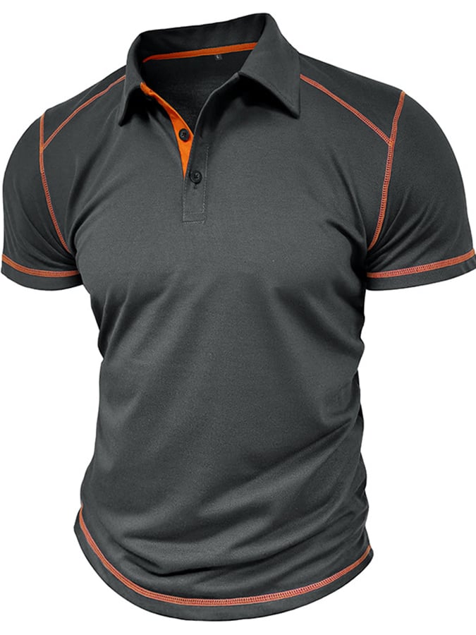 Camisa polo en bloques de coloring Polo cuello de manga corta para hombre