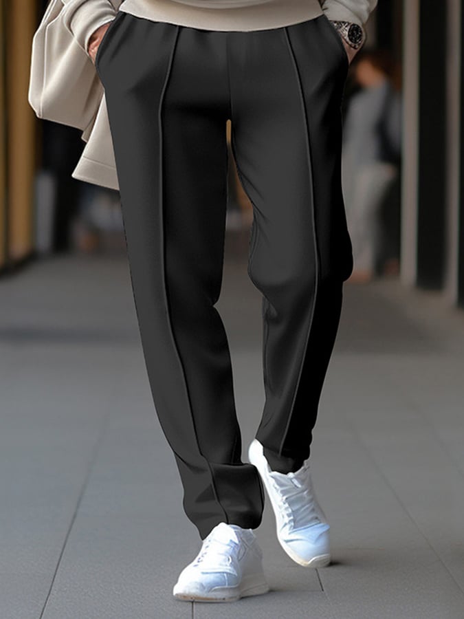 Pantalón casual All-Match de color sólido para hombre
