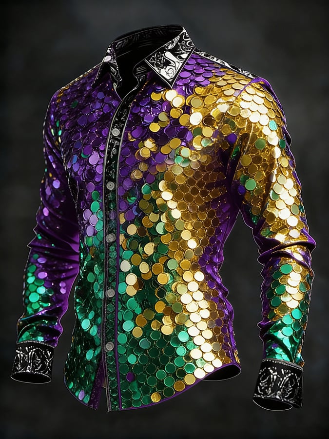 Camisa casual New Orleans Carnival para hombre