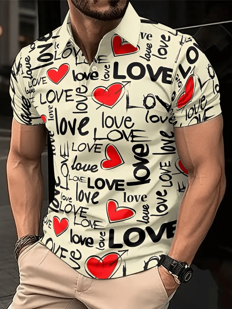 Camisa polo ejecutivo rayas Logo con botones de manga corta para hombre