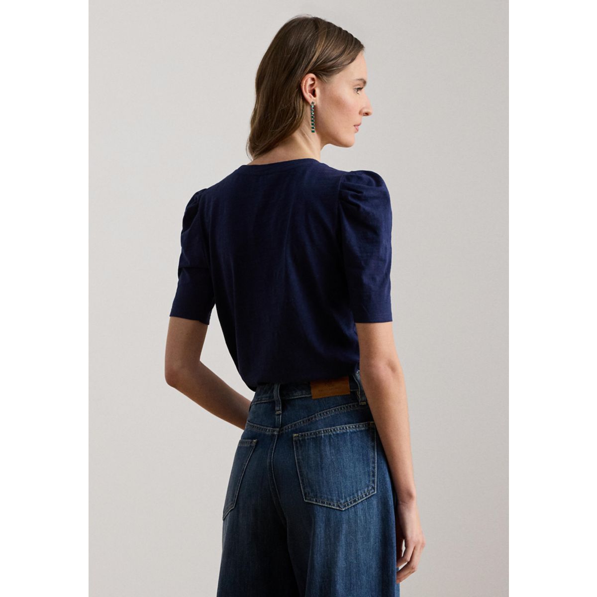 Women's Slub Jersey Puff-Sleeve Top - 4