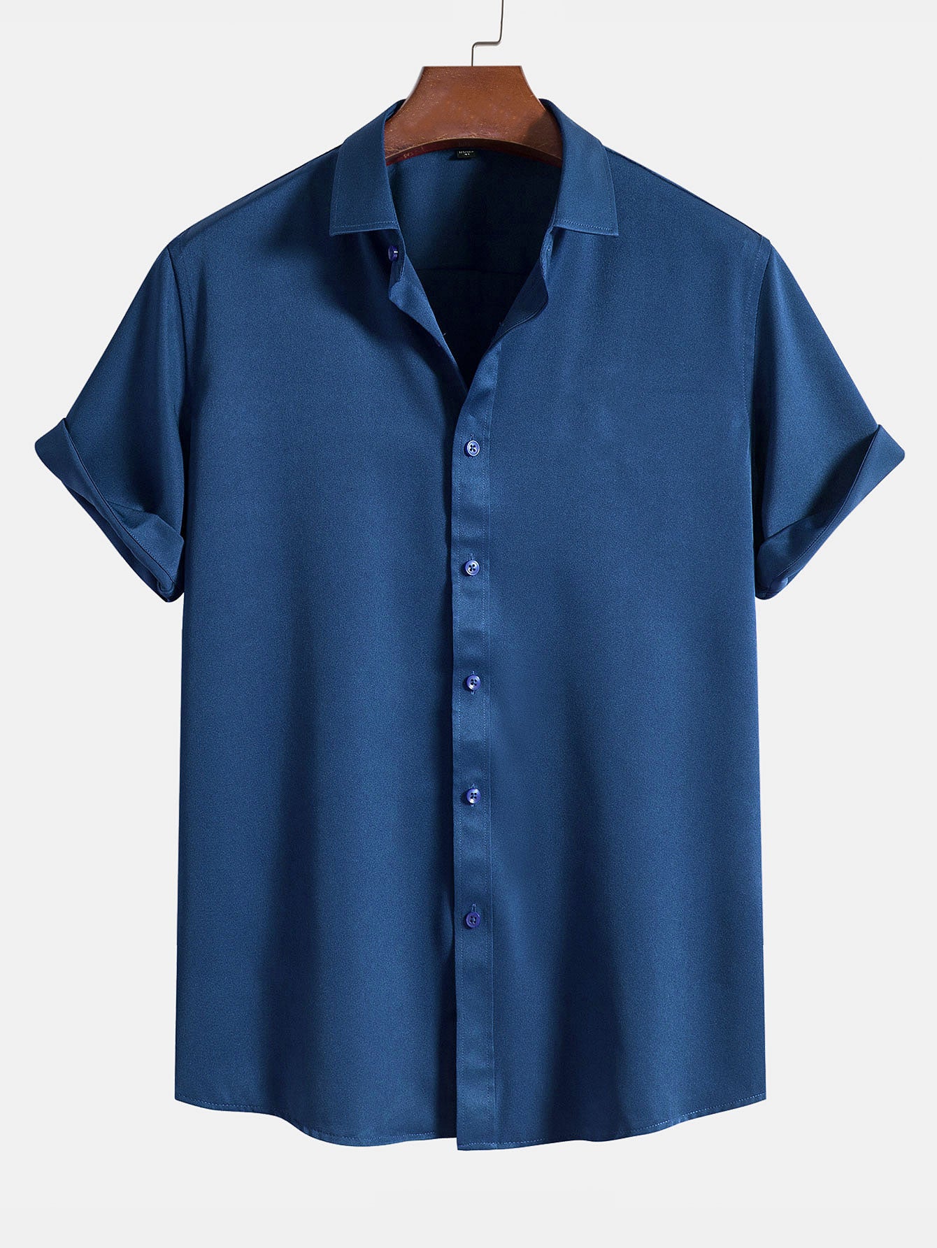De color sólido Lapel Basic camisas