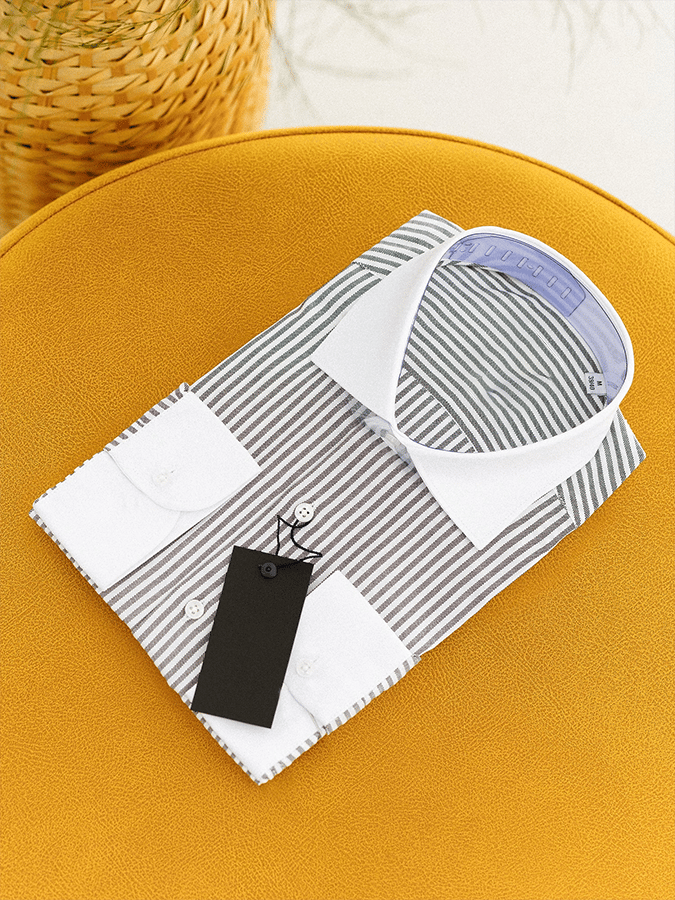 Camisa a rayas ejecutivo casual para hombre