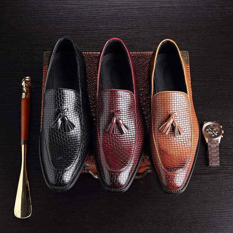 Zapatos ejecutivo casual Simple de moda Tassel cuero para hombre