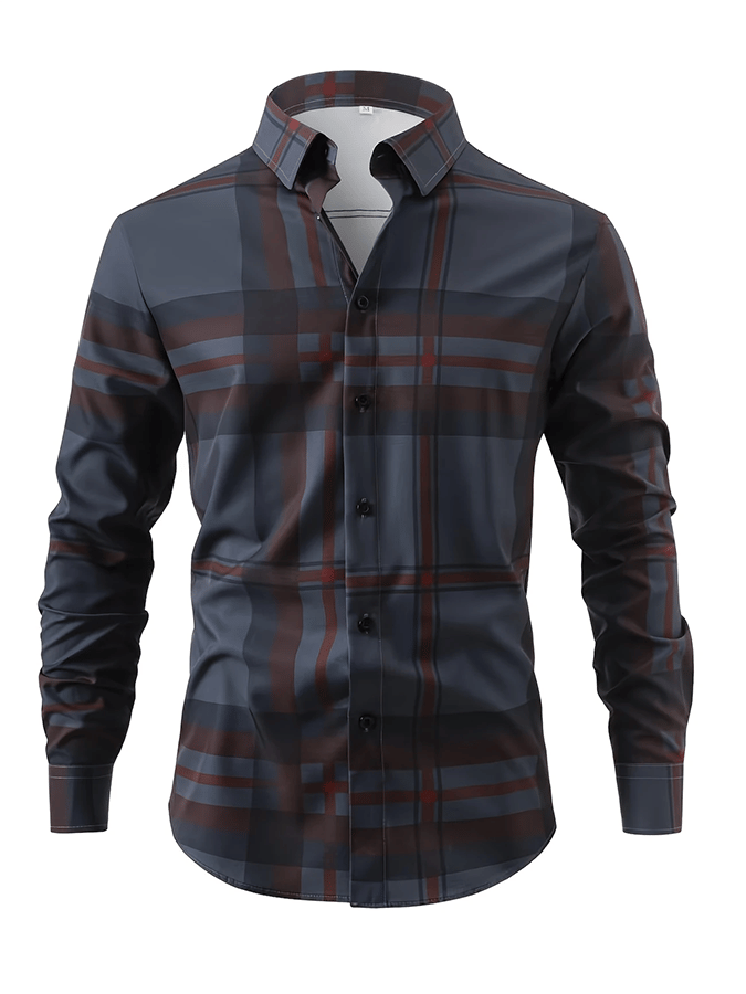 Camisa a cuadros ejecutivo casual para hombre