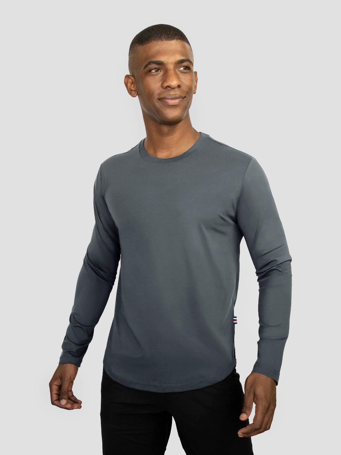 StaySmooth de manga larga Curve Hem Tee: de corte entallado