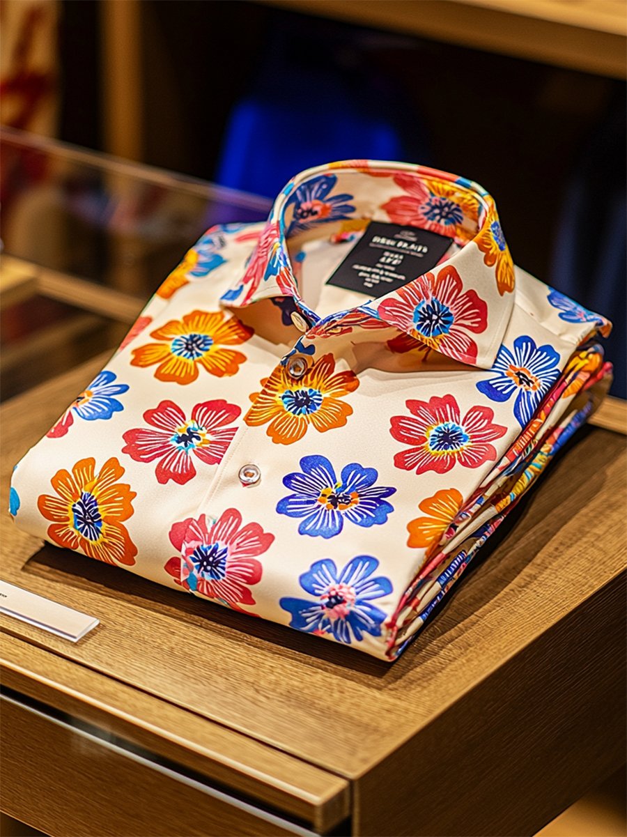 Camisa satén Luxe de manga larga con botones para hombre