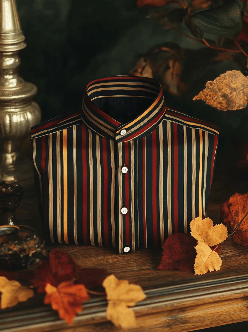 Camisa satén de lujo ejecutivo a cuadros de manga larga para hombre
