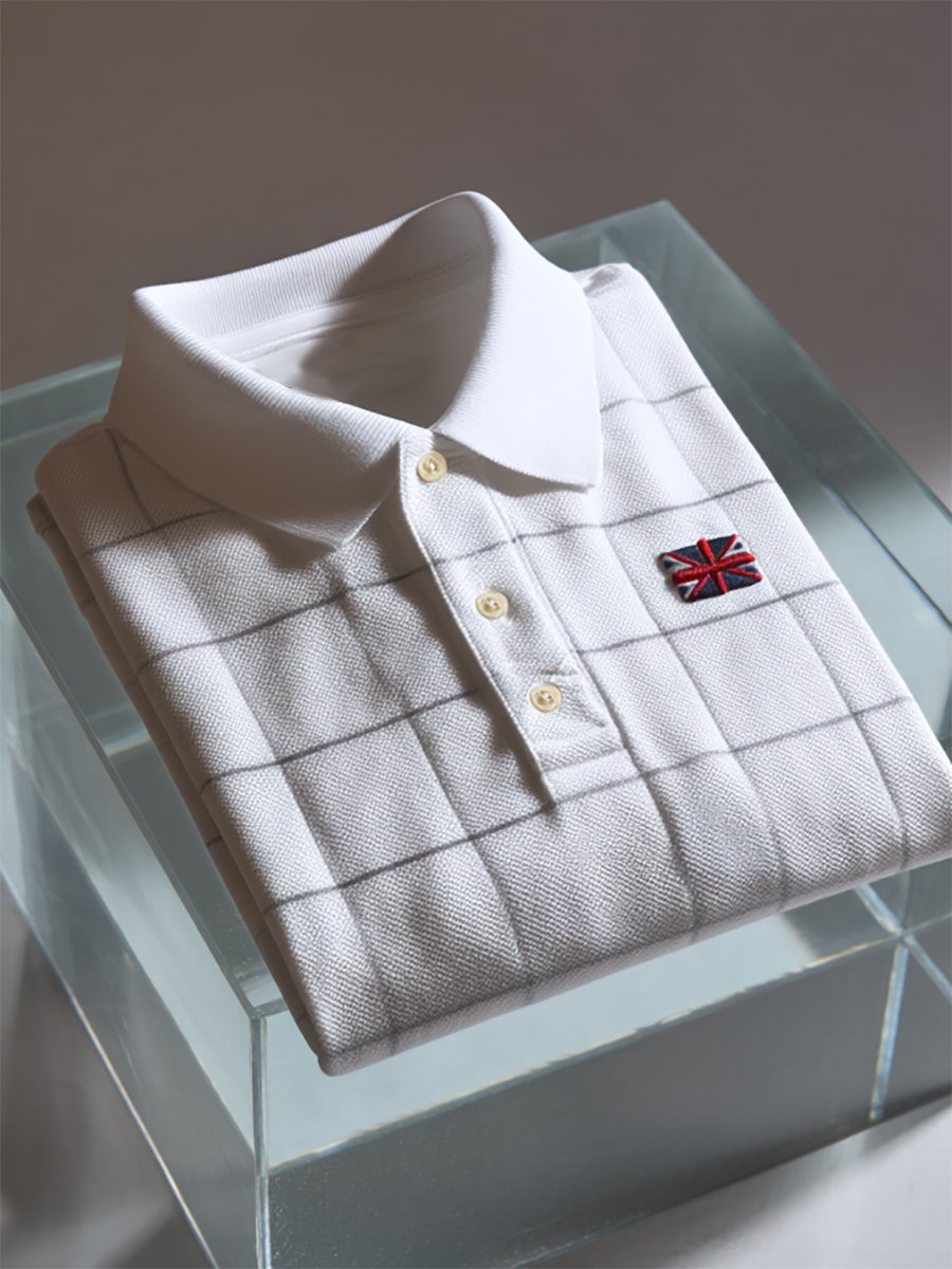 Camisa polo ejecutivo casual Union Jack Button de manga corta para hombre