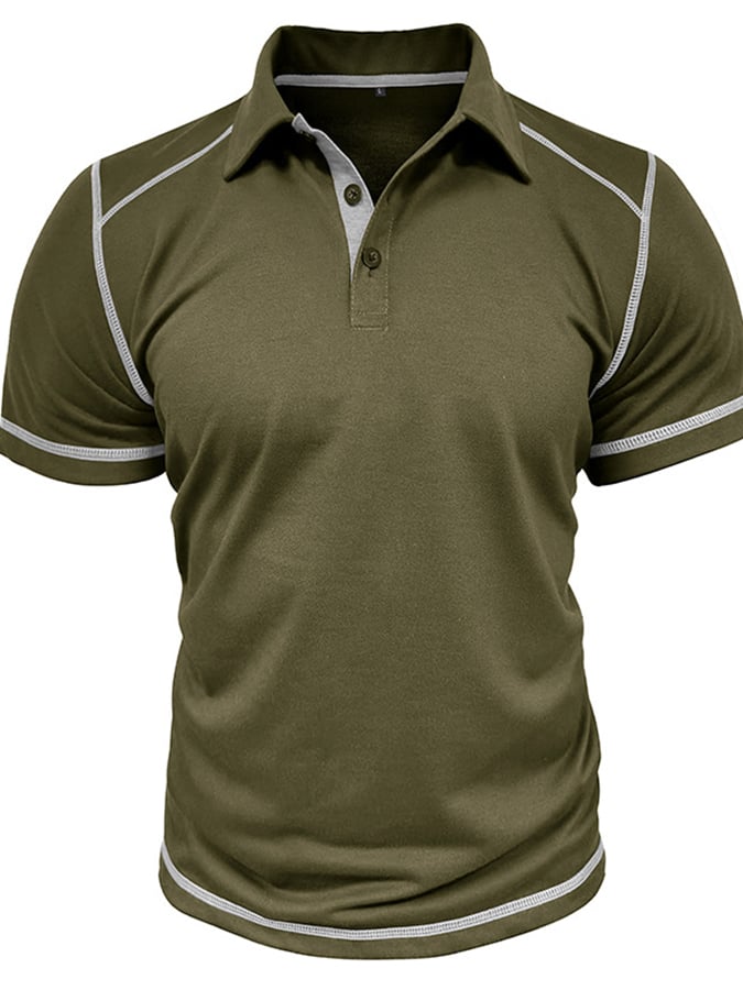 Camisa polo en bloques de coloring Polo cuello de manga corta para hombre