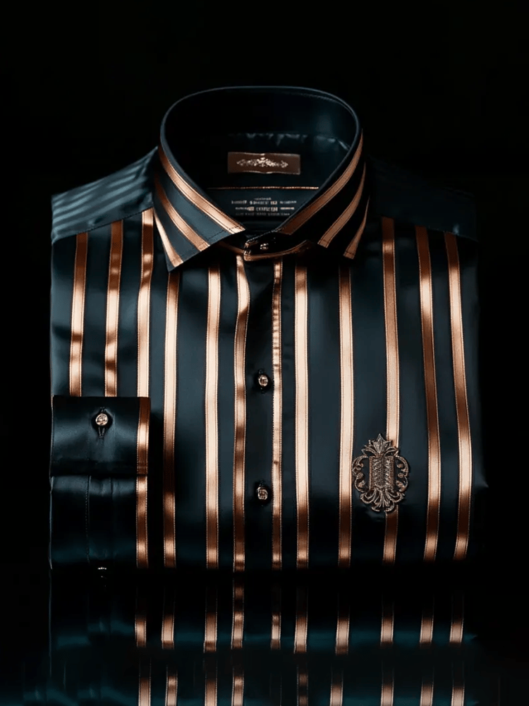 Camisa elegante Romantic a rayas de manga larga para hombre