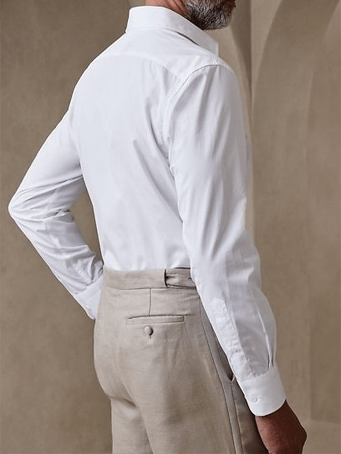 Camisa de color sólido Design ejecutivo casual para hombre