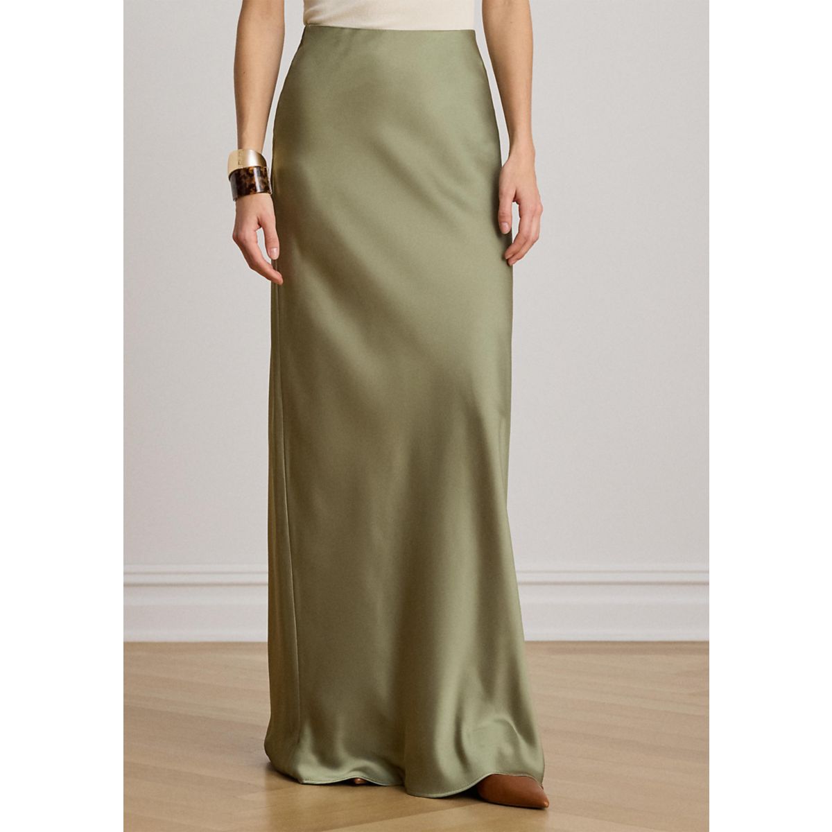 Women's Satin Charmeuse Maxi Skirt - 1