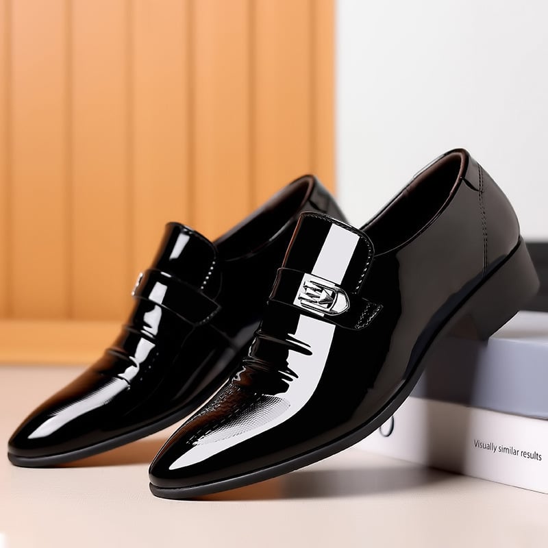 Zapatos Versatile Toe Toe Glossy ejecutivo casual cuero para hombre