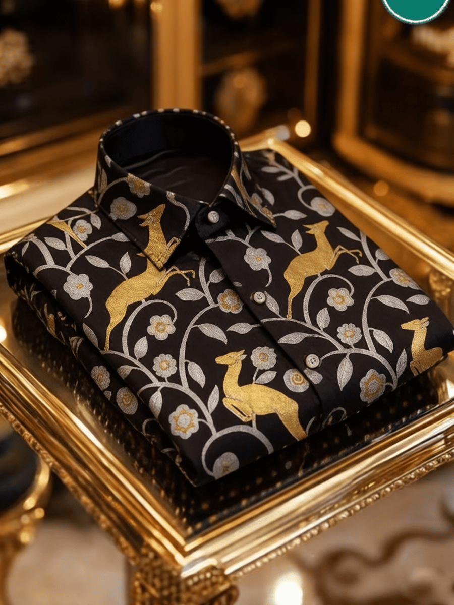Camisa Silk Quiet de lujo Baroque Burgundy ejecutivo para hombre