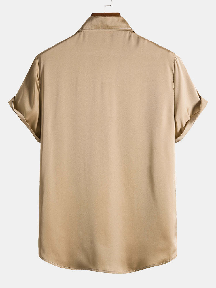 Camisa Satin Revere Collar