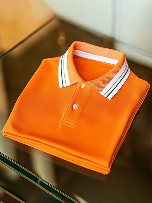 Camisa polo ejecutivo rayas Logo estampado de manga corta para hombre