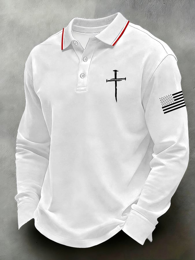 Camisa polo casual Faith-Themed para hombre