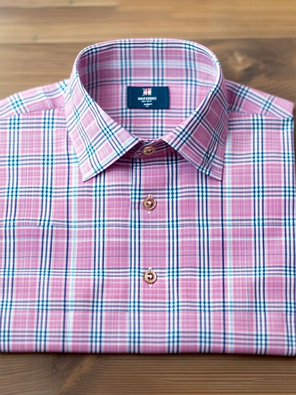 Camisa ejecutivo a cuadros de manga corta para hombre