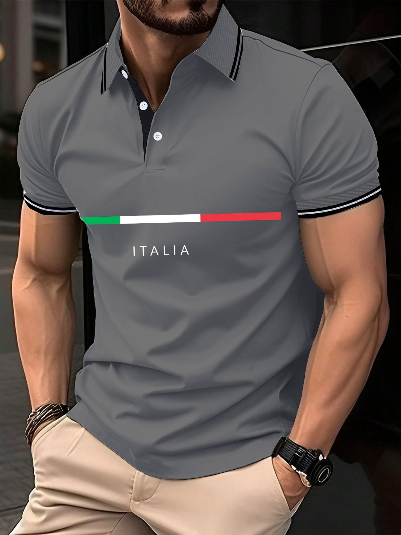 Camisa polo "Italy" estampado para hombre