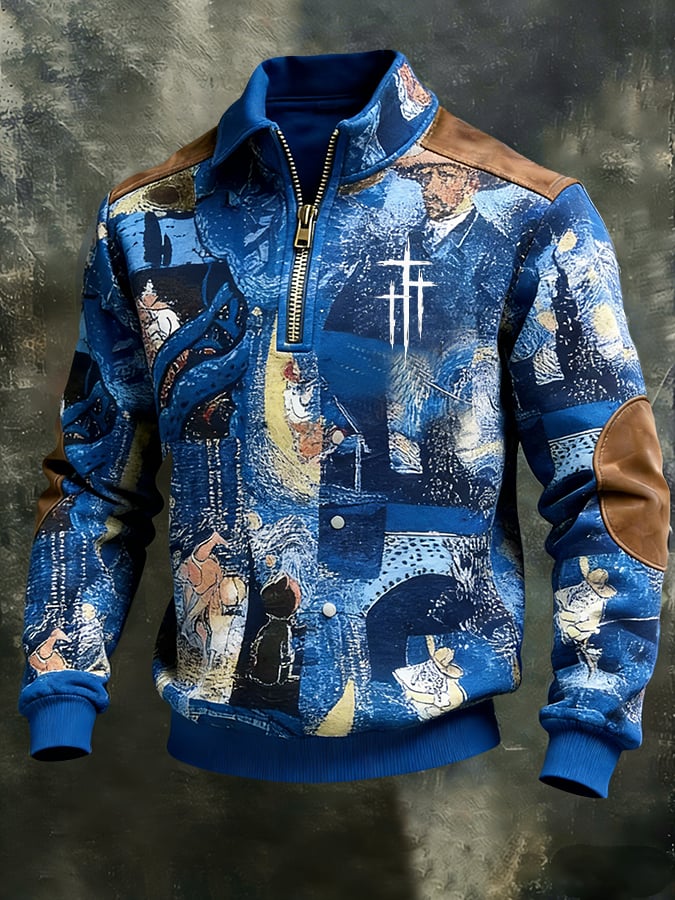 Camisa winter faith-themed estampado lapel -Fast Shipping para hombre