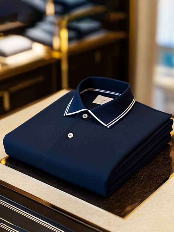 Camisa polo ejecutivo casual de color sólido solapa para hombre