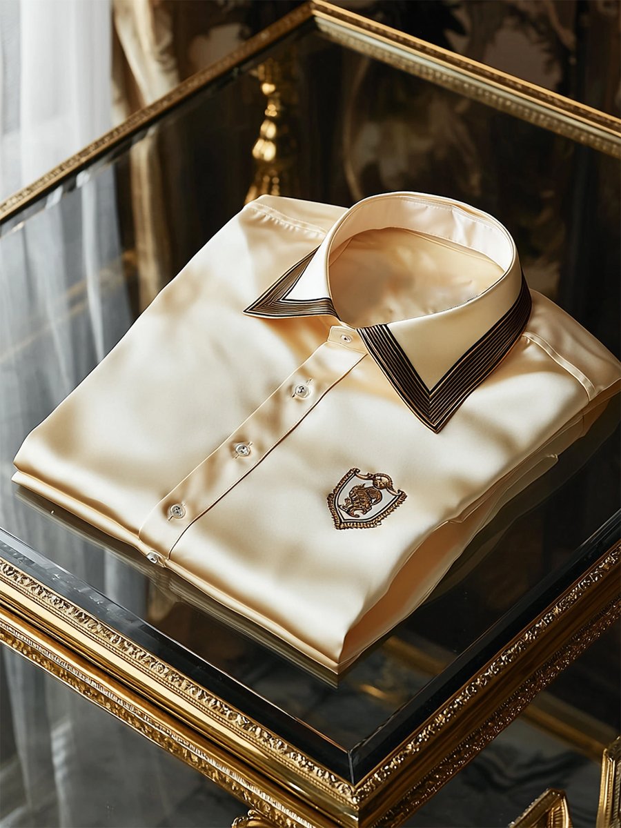 Camisa Luxe satén de manga larga para hombre