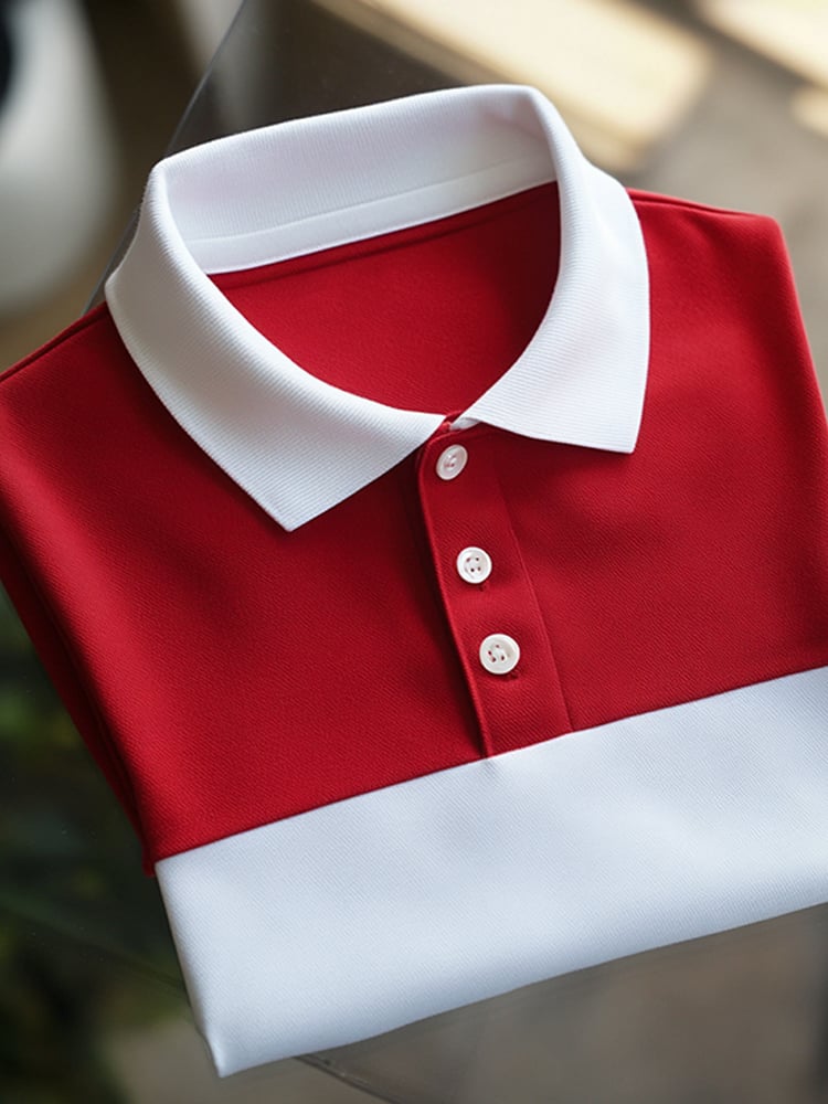 Camisa polo ejecutivo casual Button de manga corta para hombre