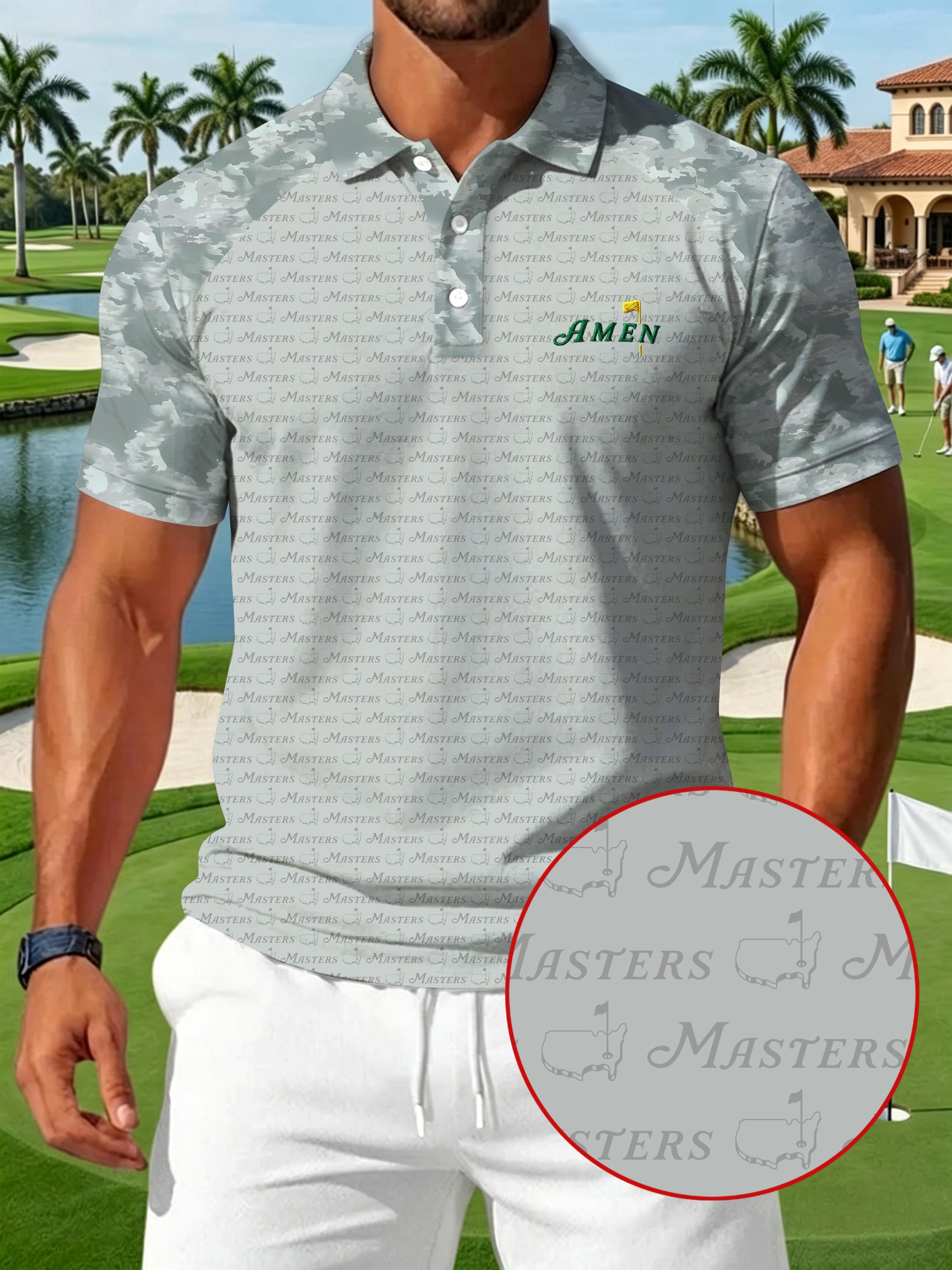 Golf estampado casual Polo para hombre