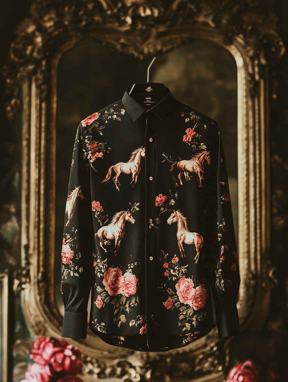 Camisa Jockey de manga larga para hombre