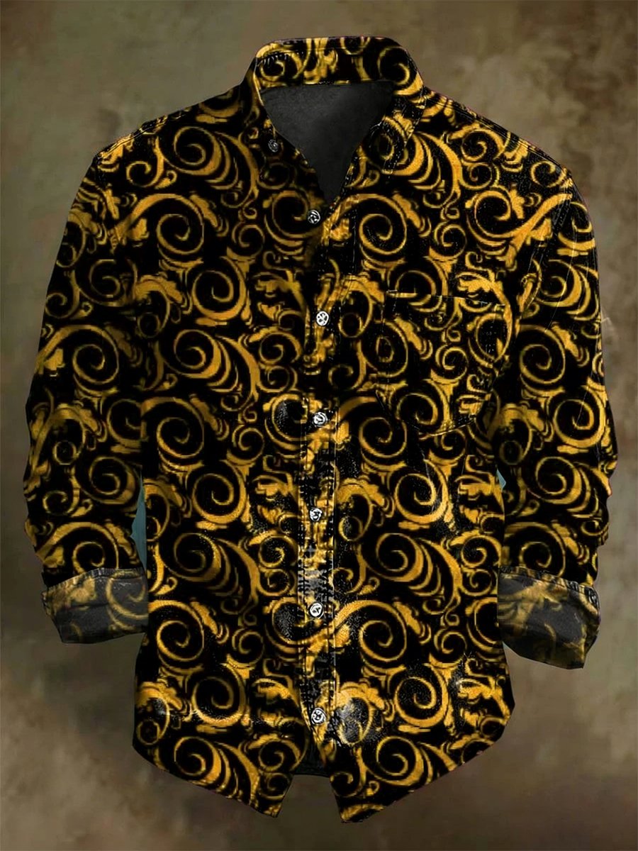 Camisa vintage Art de manga larga para hombre