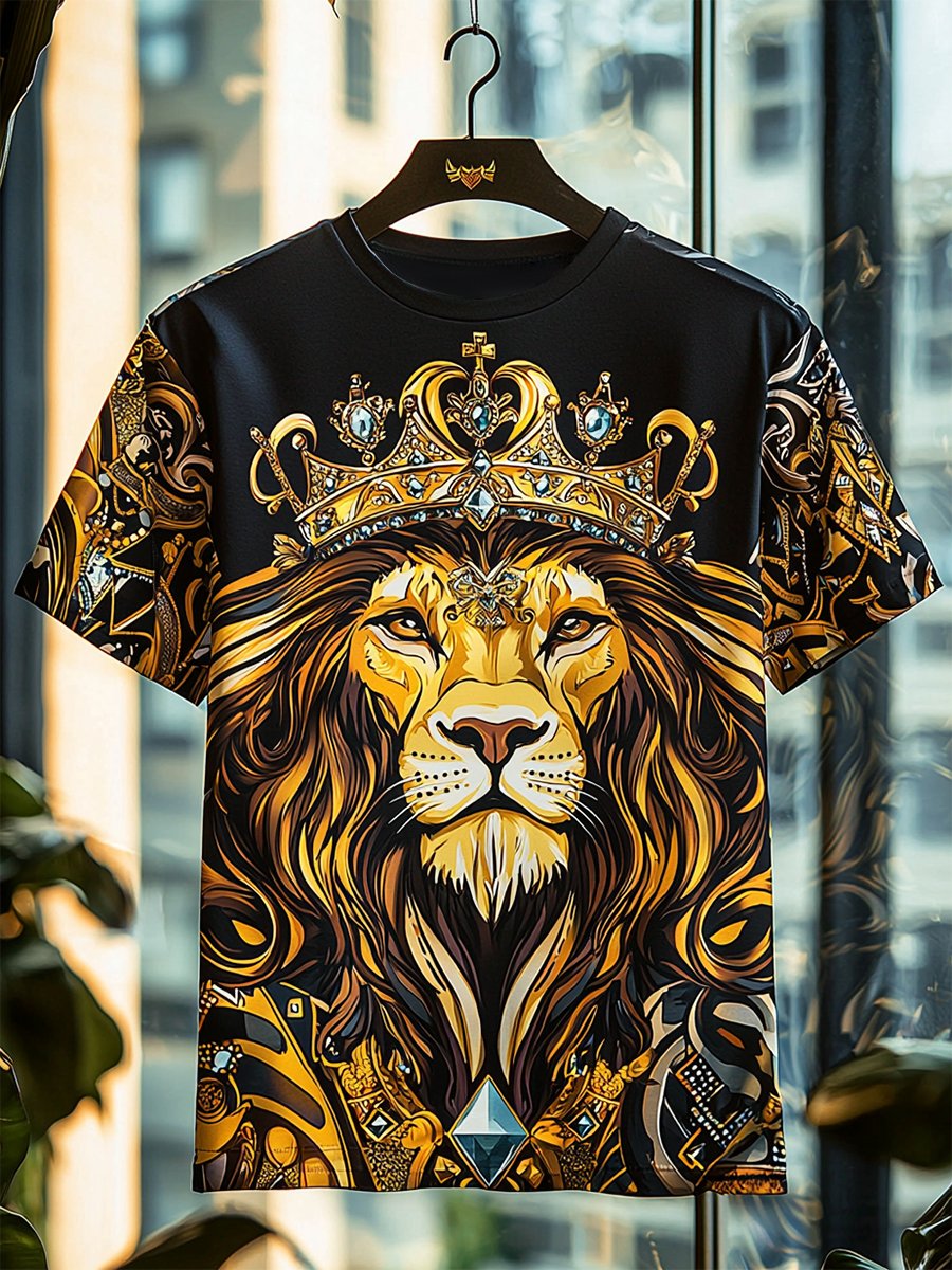 Camiseta ejecutivo de lujo estampado de algodón de manga corta para hombre