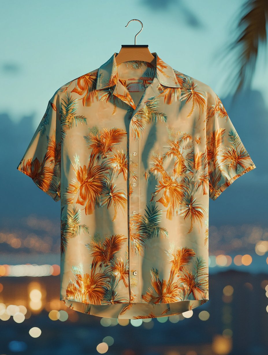 Cubano cuello hawaiano tropical floral Princamiseta para hombre