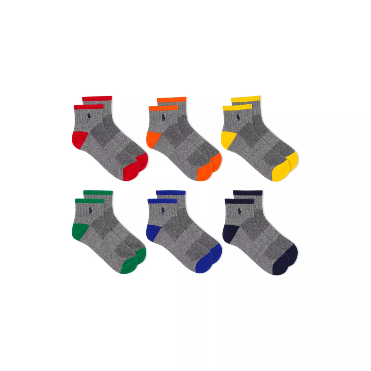 Assorted Quarter Socks - 6 Pack - 1