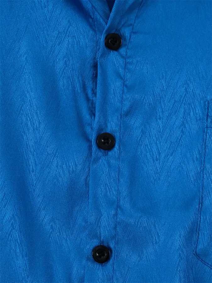 Seda ejecutivo de lujo Design estampado de manga larga Pockecamiseta para hombre