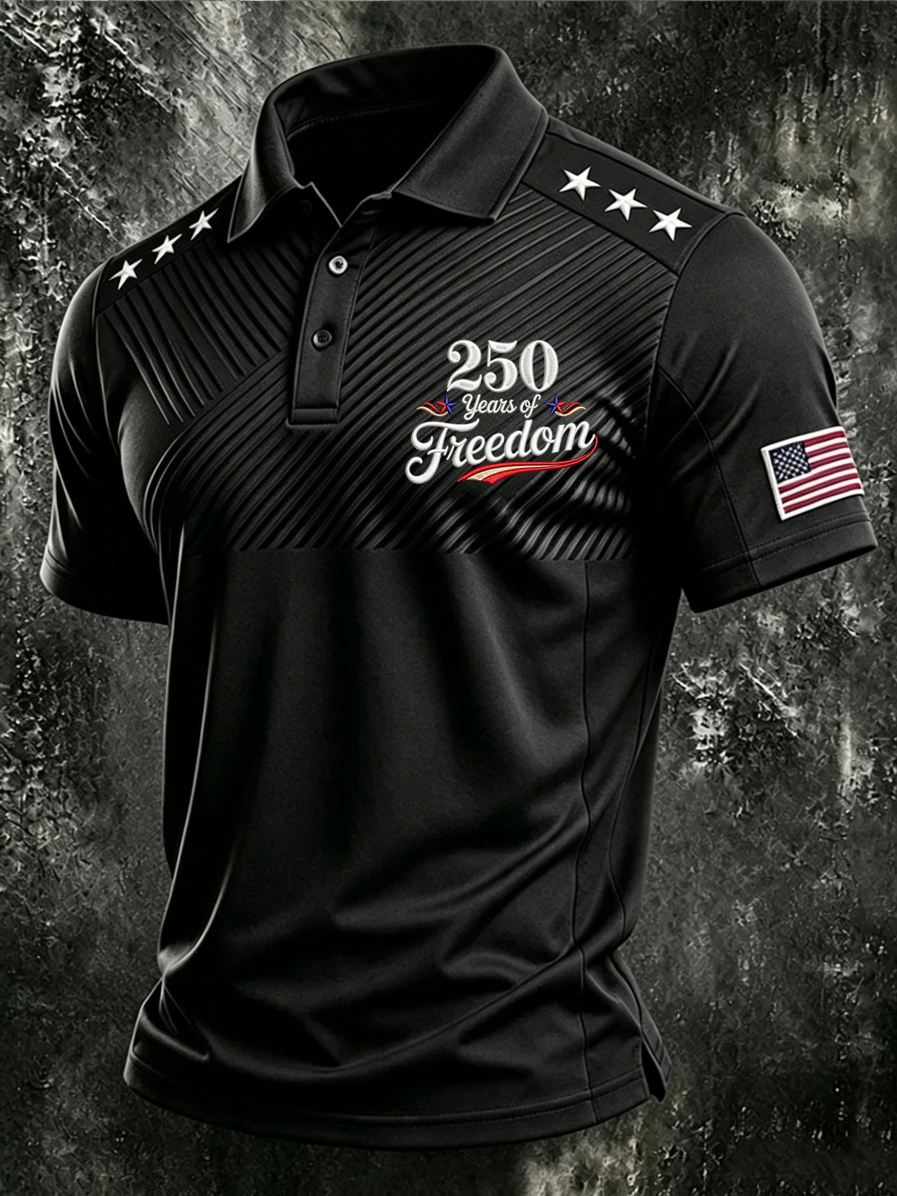 Camisa polo American Flag estampado para hombre