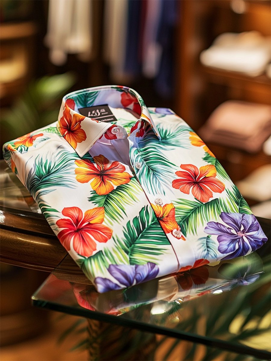 Camisa satén Luxe de manga larga con botones para hombre