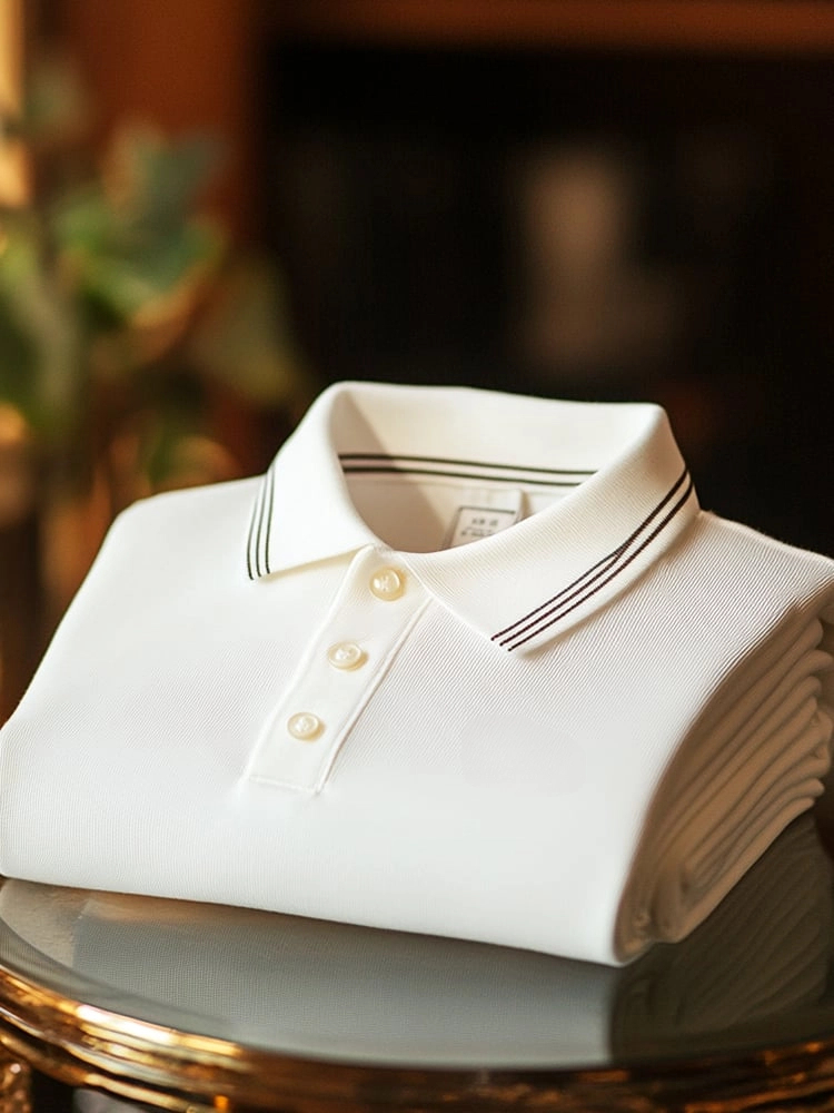 Camisa polo ejecutivo casual Button de manga corta para hombre