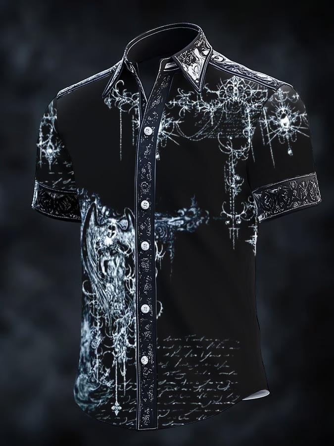 Camisa retro Gothic Dark para hombre