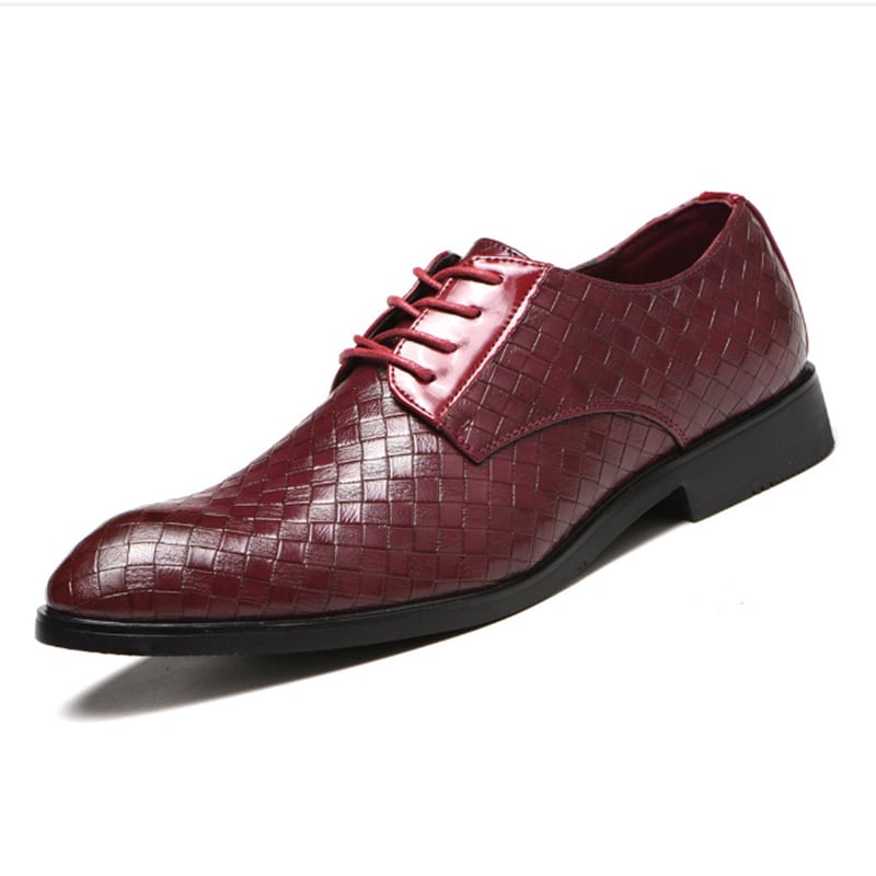 Zapatos ejecutivo casual Pointed Toe Patchpara trabajo a cuadros Faux cuero para hombre