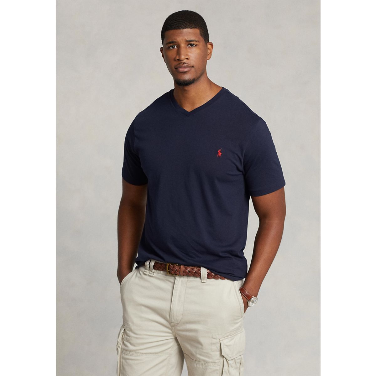 Big & Tall Cotton Jersey V-Neck T-Shirt - 3