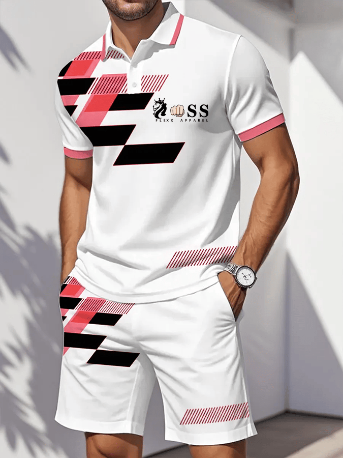Camisa polo retro Letter Design casual ejecutivo Comfortable And transpirable de manga corta Suit para hombre