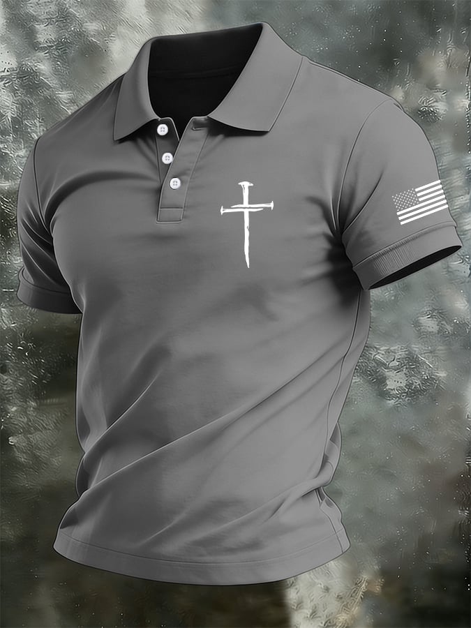 para hombre retro Faith casual estampado camisa polo