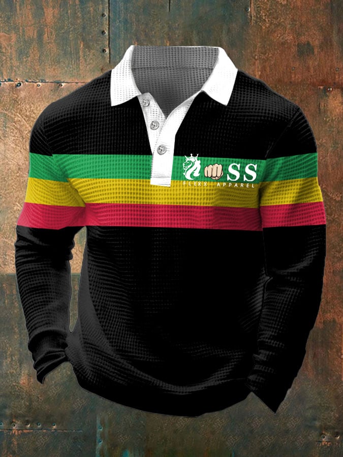 Ejecutivo casual Contrast Waffle Polo Top para hombre