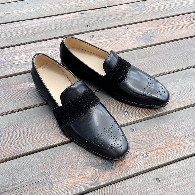Zapatos ejecutivo casual Patchpara trabajo Flat Bottom Top Layer Cowhide cuero para hombre