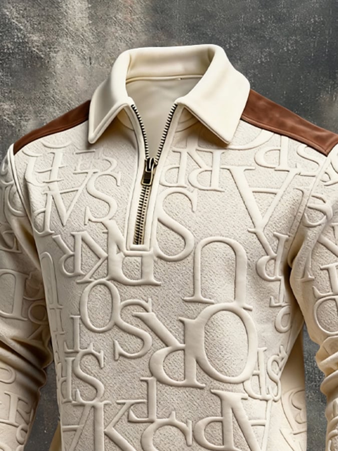 Sudadera texturizado Paneling And Color-Block de manga larga para hombre